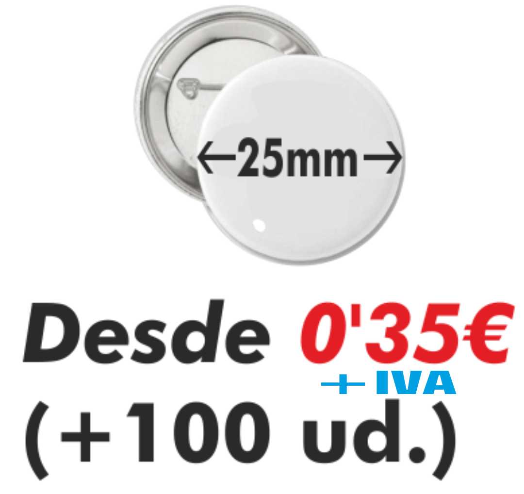 Chapas personalizadas de 25 milímetros con aguja
