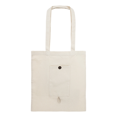 BOLSA DE ALGODON PLEGABLE CON BOLSILLO "NADIA" - Imagen 2
