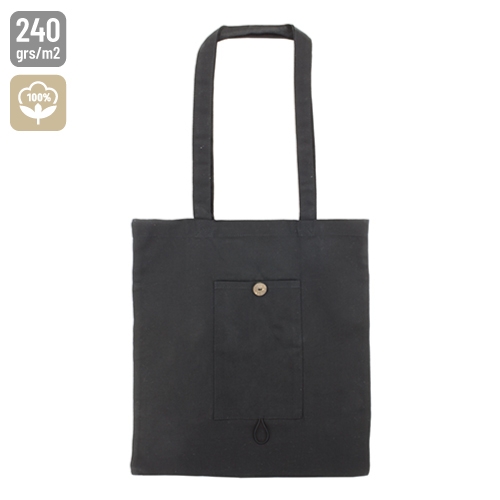 BOLSA DE ALGODON PLEGABLE CON BOLSILLO "NADIA"