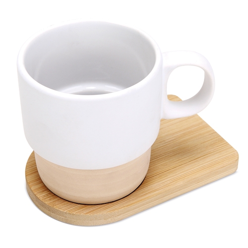 TAZA SUBLIMACIÓN APILABLE Y BASE DE BAMBÚ "GERARD"